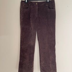 Larry Levine Petite Thin Wale Brown Boot Cut Corduroy Pants: NWOT! 10 Petite